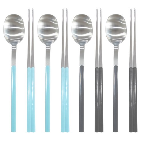 보겐 샤르망 샤틴 수저 4인 세트, 소프트블루, 차콜, 1세트, 숟가락 4p + 젓가락 4p