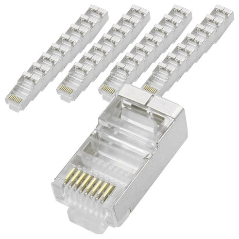 컴스 RJ45 8P8C CAT6 STP 플러그, 100개