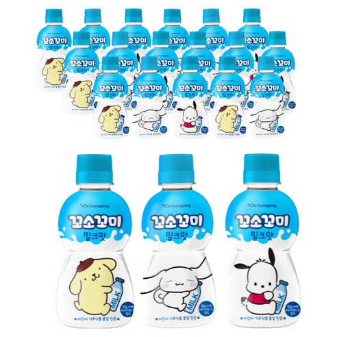 광동제약 꼬소꼬미 밀크맛 캐릭터 랜덤발송, 20개, 200ml