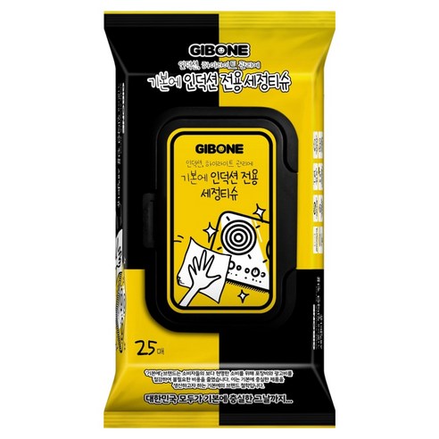 기본에 인덕션 전용 세정티슈 캡형 25p, 1개