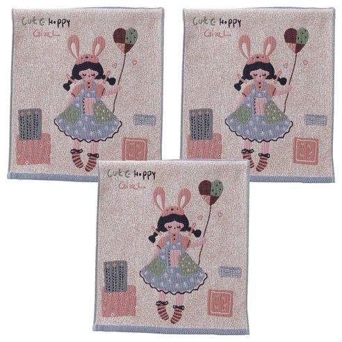 북유럽풍 주방 키친 핸드타올, 풍선소녀, 3개