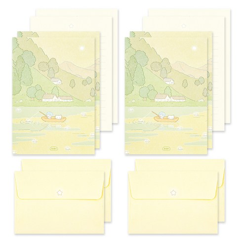 대시앤도트 보드리 미니 레터 편지지 8p + 봉투 4p 세트, 03 스타 캐치, 1세트