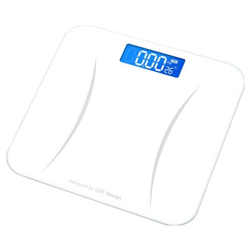 카니아 컴팩트한 체중계 26 x 26 cm 배터리 타입, 허리라인 화이트, 1개