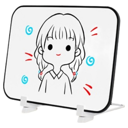 카니아 데일리 메모보드 블랙박스 양면 스탠드형 화이트보드, 플라스틱 소프트 에지