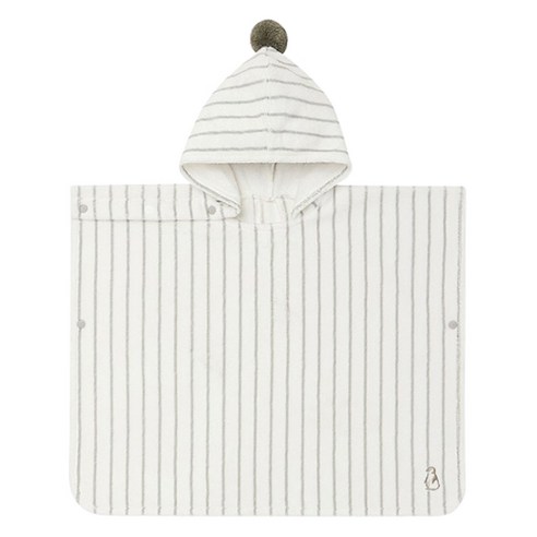 코니 유아용 이지바스 후드 타올 1~2Y, 그레이 스트라이프, 1개