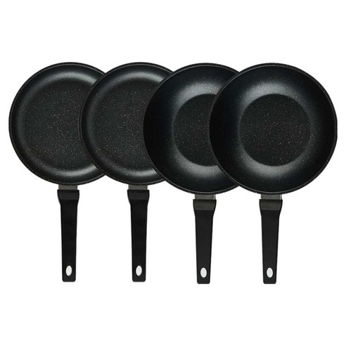 퀸센스 디너 후라이팬 4종 세트 4개, 브라운, 1세트, 후라이팬 24cm(2p) + 궁중팬 24cm(2p)