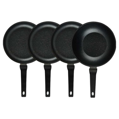 퀸센스 디너 후라이팬 4종 세트 4개, 브라운, 1세트, 후라이팬 24cm(3p) + 궁중팬 24cm