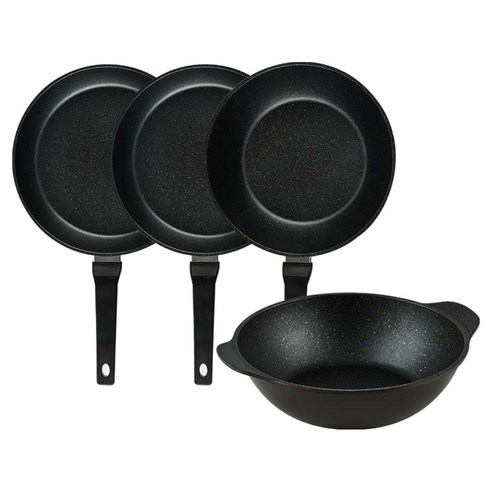 퀸센스 디너 후라이팬 세트 4개, 브라운, 1세트, 28cm 후라이팬 + 28cm 후라이팬 + 28cm 궁중팬 + 28cm 파티웍