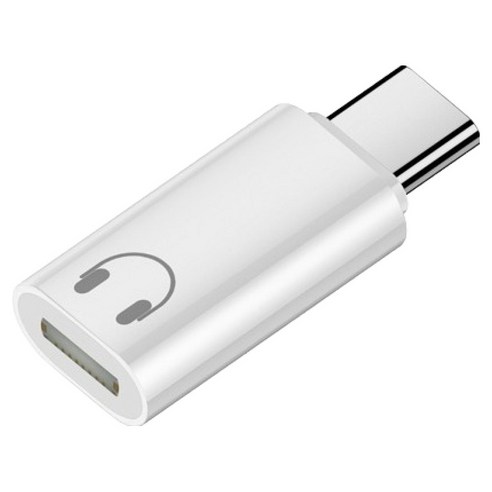 호후 C타입젠더 아이폰 아이패드 이어폰 라이트닝 8핀 to C타입 변환 젠더 로이젠, 화이트, 1개, 31mm