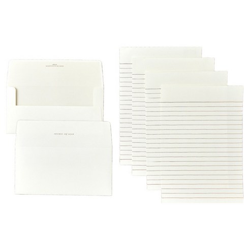 아르디움 심플 편지지 4p + 봉투 2p 세트, 실버, 1세트