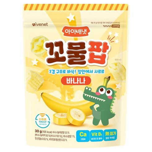 아이배냇 꼬물팝 과자, 바나나맛, 30g, 1박스
