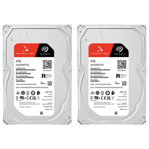 씨게이트 IronWolf PRO NAS용 HDD 2p, ST4000NT001, 4TB