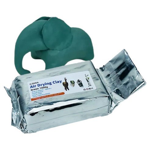 도도리빙 전문가용 공기건조 컬러점토 1kg, 그린, 1개
