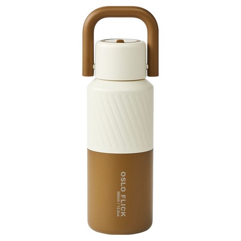 오슬로 플릭 텀블러, 아이보리 + 브라운, 380ml, 1개