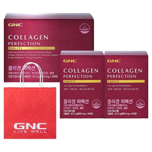 GNC 콜라겐 퍼펙션 84p x 2개 선물세트 + 쇼핑백, 1세트, 67.2g