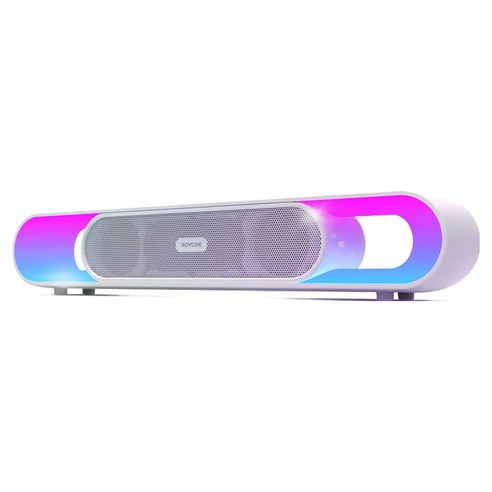 로이체 2채널 멀티미디어 RGB LED 충전식 유무선 프리미엄 게이밍 사운드바, RSB-G6000 WH, 화이트