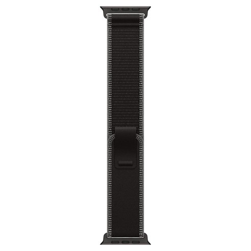 Apple 정품 2025 애플워치 트레일 루프, 그린/블랙 티타늄, 1개, 49mm, M/L
