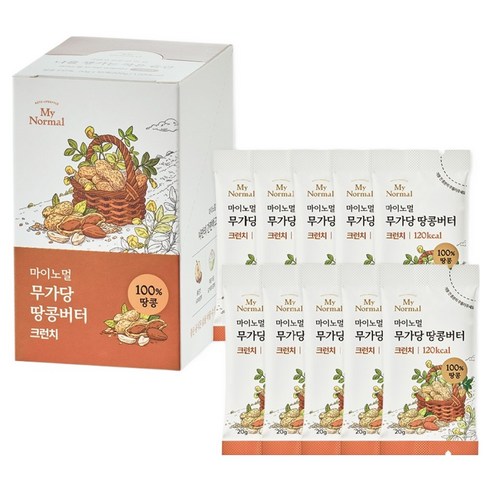 마이노멀 100% 무가당 땅콩버터 스틱 크런치