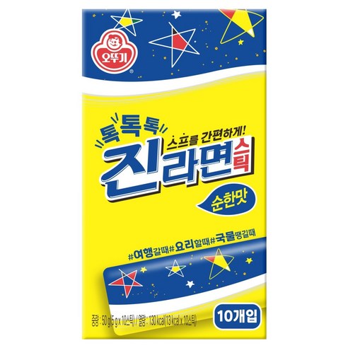 오뚜기 톡톡톡 진라면 스틱 순한맛 10p, 50g, 1개