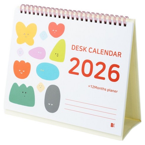 비플라이 2026 일러스트 탁상 달력, 1개, 혼합색상