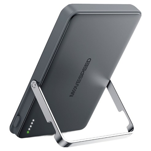 무브스피드 18W 맥세이프 무선 충전 스탠드형 보조배터리 5000mAh, 티타늄 그레이, YSPBS05Pro