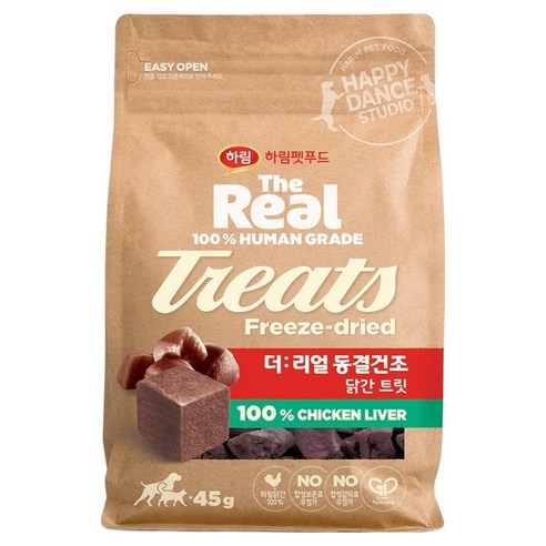 하림펫푸드더리얼 강아지 동결건조 트릿, 닭간, 45g, 1개