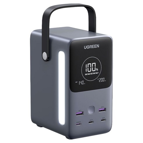 유그린 넥소드 300W PD PPS 5포트 리튬인산철 대용량 노트북 고속충전 보조배터리 파워뱅크 48000mAh, 그레이, PB770