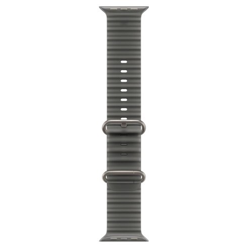 Apple 정품 애플워치 오션 밴드, 트랜스루센트 블랙 / 내추럴 티타늄, 49mm, Regular, 1개