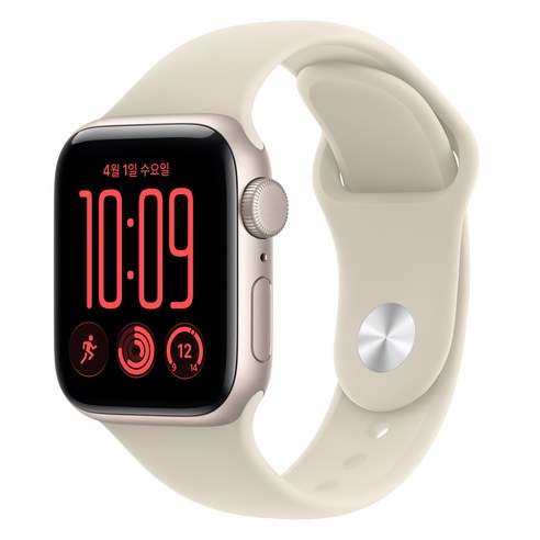 Apple 2026 애플워치 SE3 알루미늄 케이스, 스타라이트, 40mm, GPS, 샌드, S/M