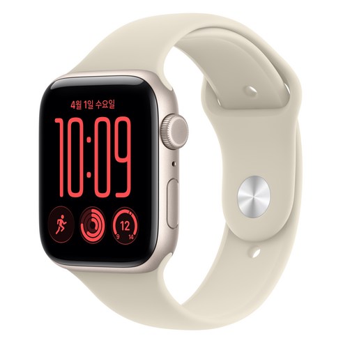 Apple 2026 애플워치 SE3 알루미늄 케이스, 스타라이트, 44mm, GPS+Cellular, 샌드, S/M