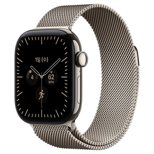 Apple 2026 애플워치 시리즈 12, 네츄럴, 42mm, GPS+Cellular, 티타늄, 네추럴 밀레니즈 루프, Free