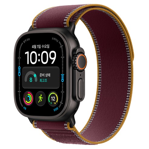 Apple 2026 애플워치 Ultra 4, 블랙, 49mm, GPS+Cellular, 버건디 트레일 루프, S/M