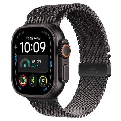 Apple 2026 애플워치 Ultra 4, 블랙, 49mm, GPS+Cellular, 블랙 티타늄 밀레니즈 루프, Large