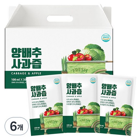 유기농마루 국내산 양배추사과즙, 100ml, 180개