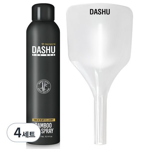 다슈 포 맨 프리미엄 밤부 핀 헤어스프레이+ 페이스 커버, 4세트, 300ml