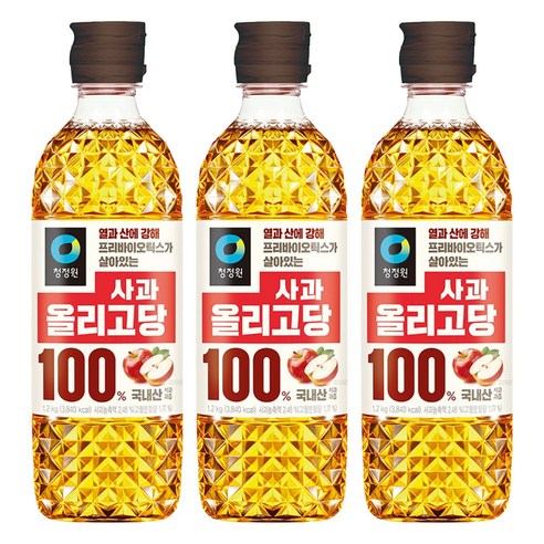 대상 청정원 사과 올리고당, 1.2kg, 3개