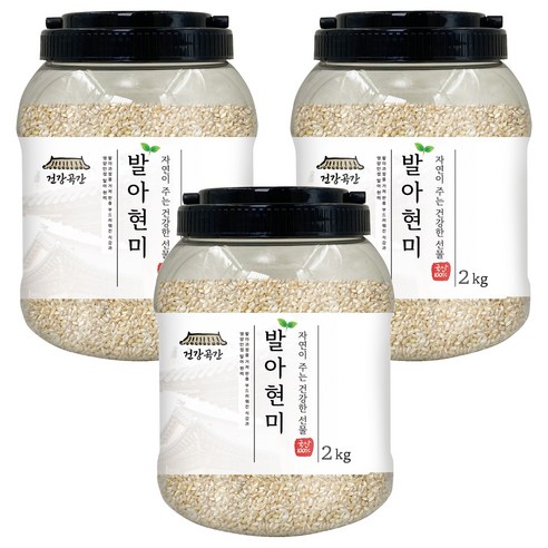 건강곡간 발아현미, 2kg, 3개