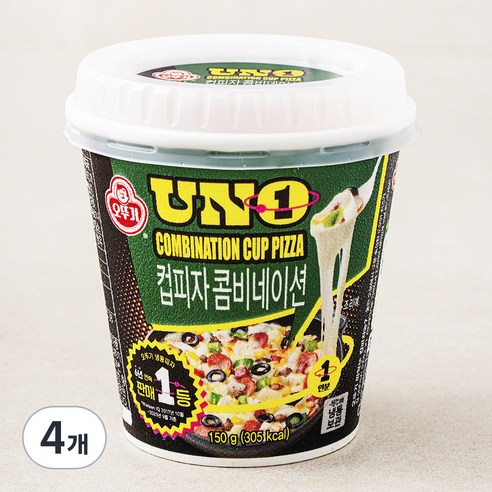 오뚜기 유엔오 컵피자 콤비네이션 (냉동), 150g, 1개입, 4개