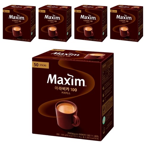맥심 아라비카 100 커피믹스, 11.8g, 50개입, 5개