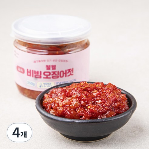 웰웰 실속 비빔 오징어젓, 250g, 4개