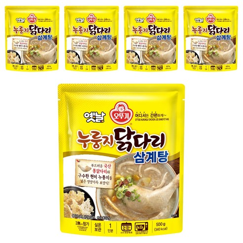 오뚜기 옛날 누룽지 닭다리 삼계탕, 5개, 500g