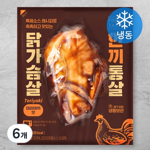 한끼통살 닭가슴살 데리야끼맛 (냉동), 100g, 6개