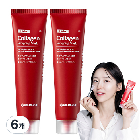 메디필 레드 락토 콜라겐 랩핑 마스크팩 70ml, 1개입, 6개