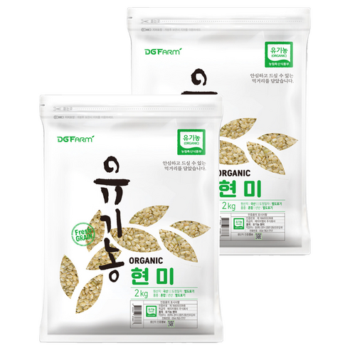 대구농산 유기농 현미, 2kg, 2개