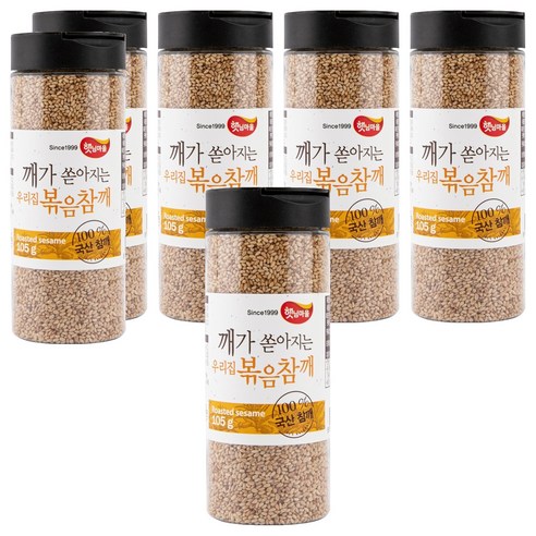 햇님마을 국산 100% 깨가 쏟아지는 우리집 볶음참깨, 105g, 6개