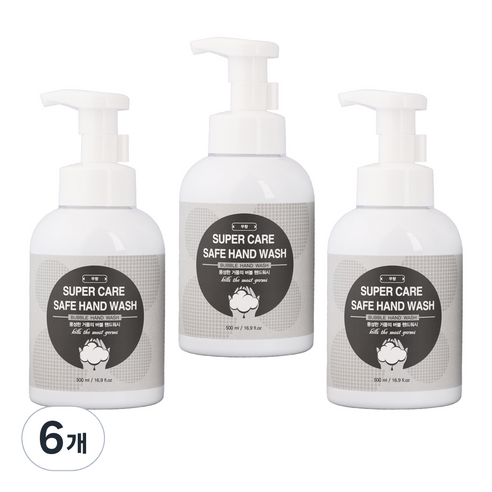 슈퍼케어 세이프 핸드워시 무향, 500ml, 6개