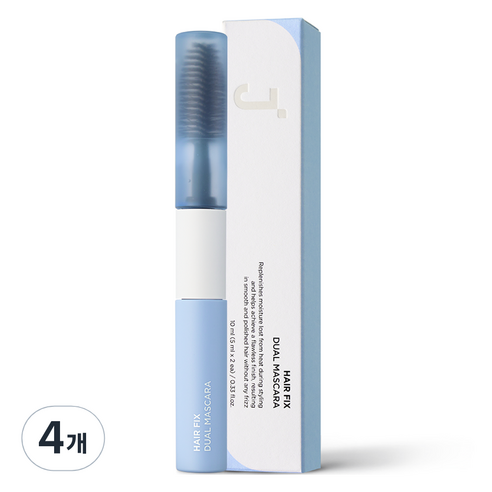 제이숲 헤어 픽스 잔머리 듀얼 마스카라 10ml, 블루 + 화이트, 4개