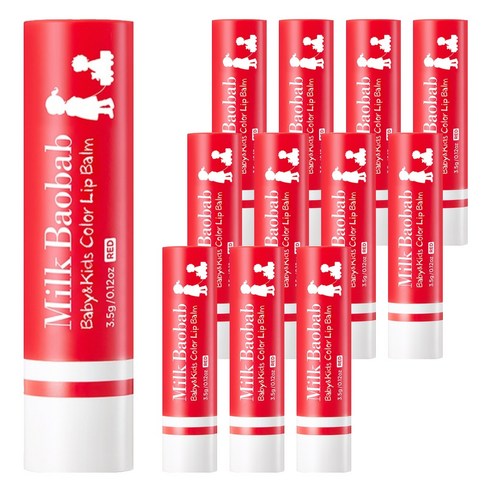 밀크바오밥 베이비 앤 키즈 컬러 립밤 3.5g, 딸기향, 12개