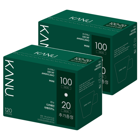 카누 미니 디카페인 아메리카노 원두커피스틱, 0.9g, 120개입, 2개