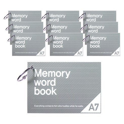 투영디자인 A7메모리링단어장 60매, 그레이, 10개